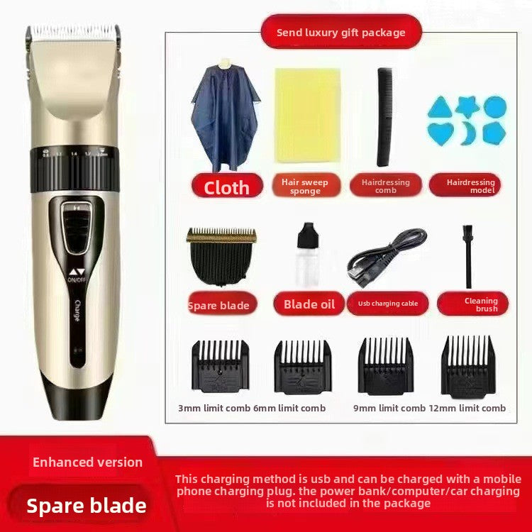Rechargeable Electric Hair Clipper with Ceramic Blades