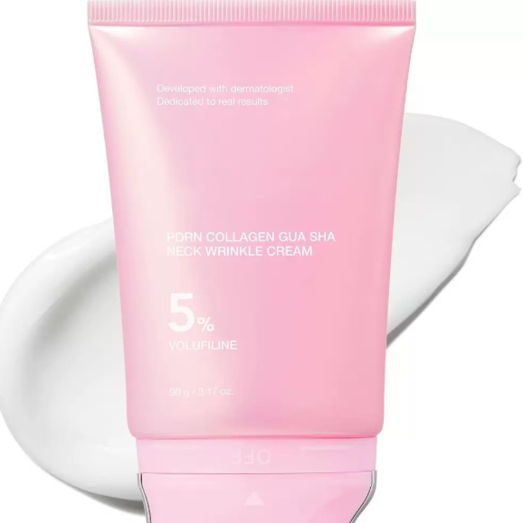 Neck Gua Sha Massage Cream Pink Bottle Collagen Lifting Cream