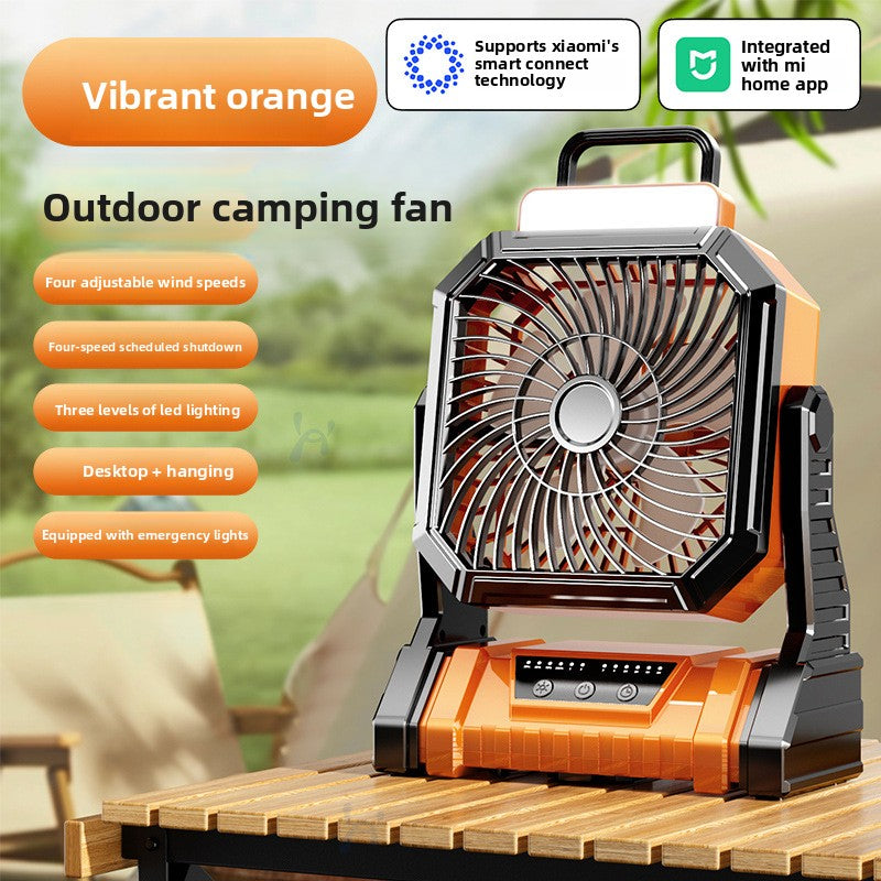 Portable USB Rechargeable Camping Fan with Light