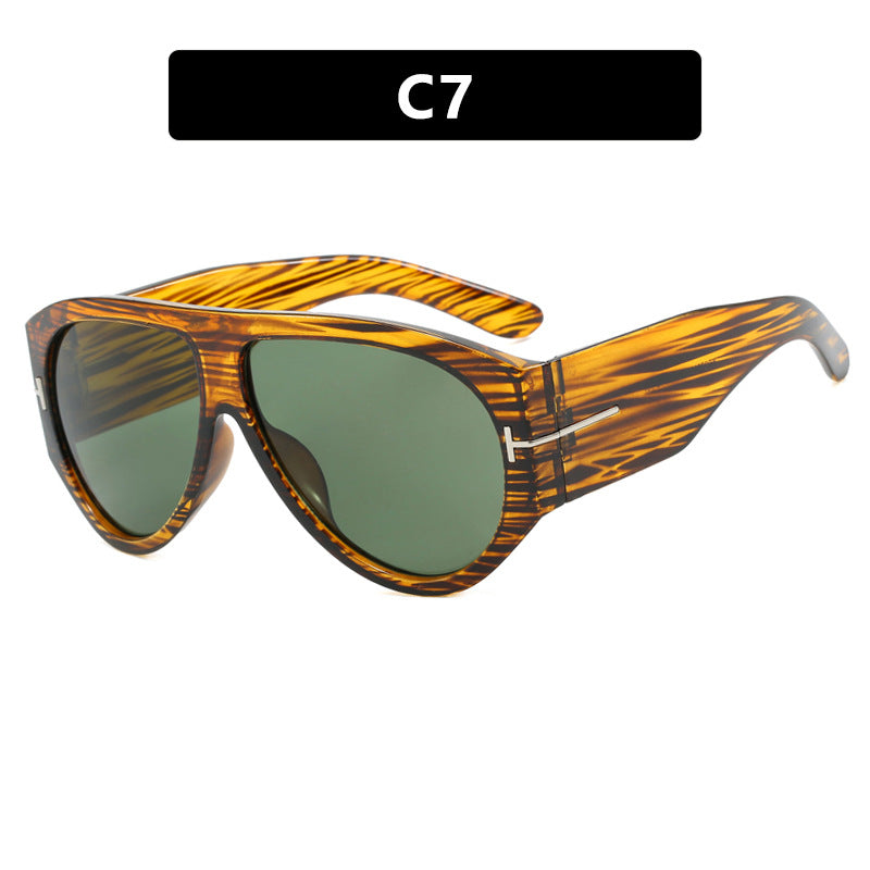 Aviator Sunglasses Women Oversize T-Shaped Frame