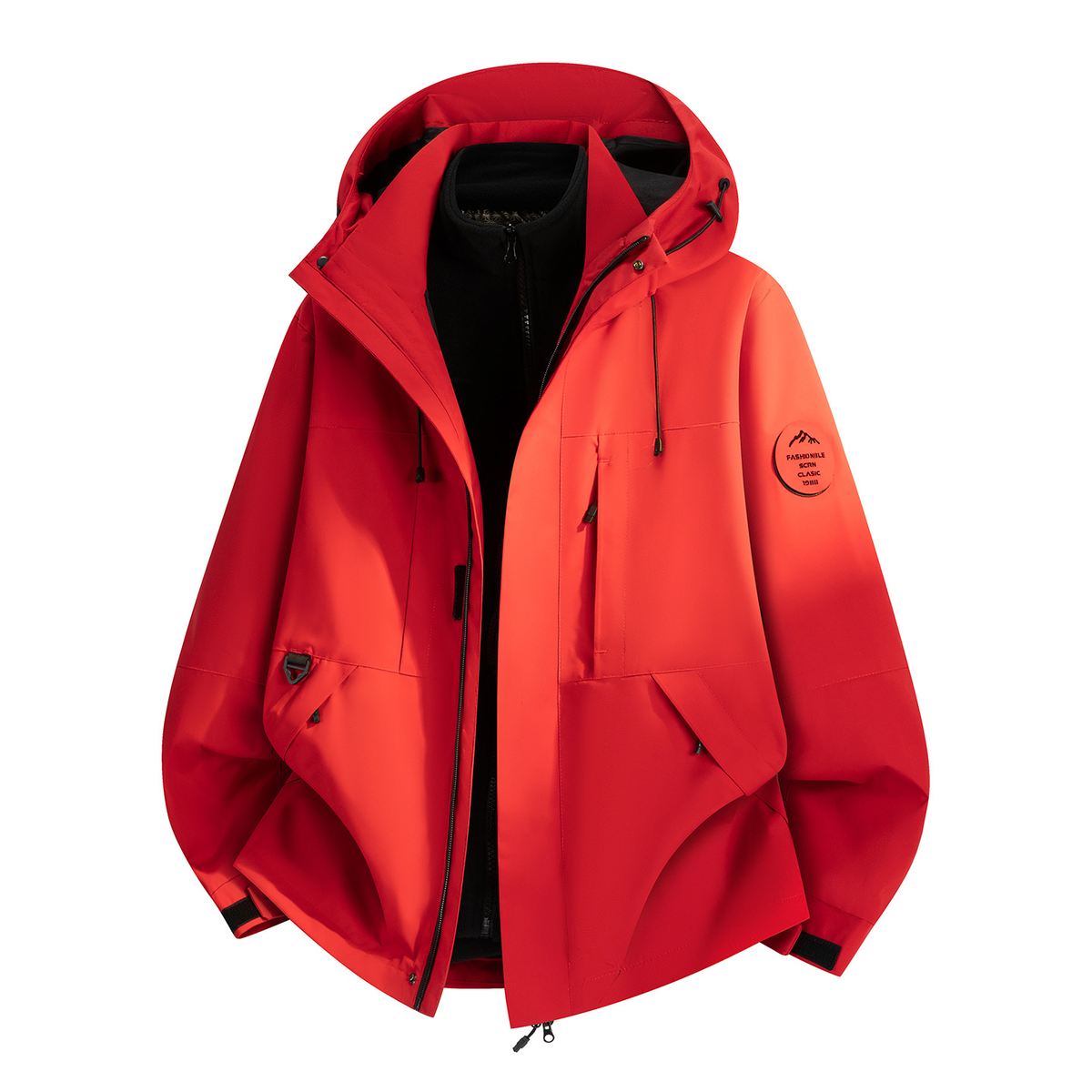Unisex 3-in-1 Windproof Waterproof Outdoor Hiking Skiing Jacket