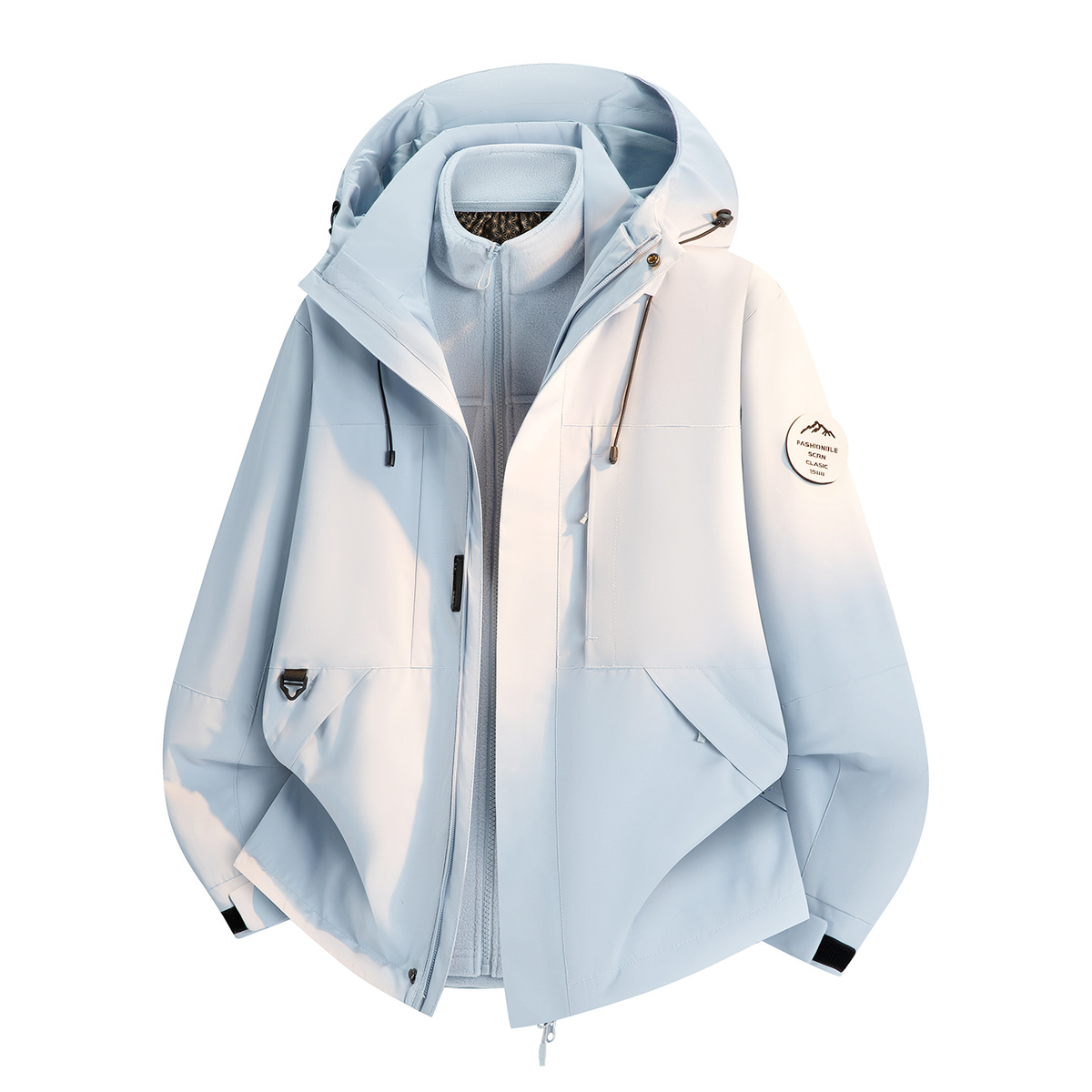Unisex 3-in-1 Windproof Waterproof Outdoor Hiking Skiing Jacket