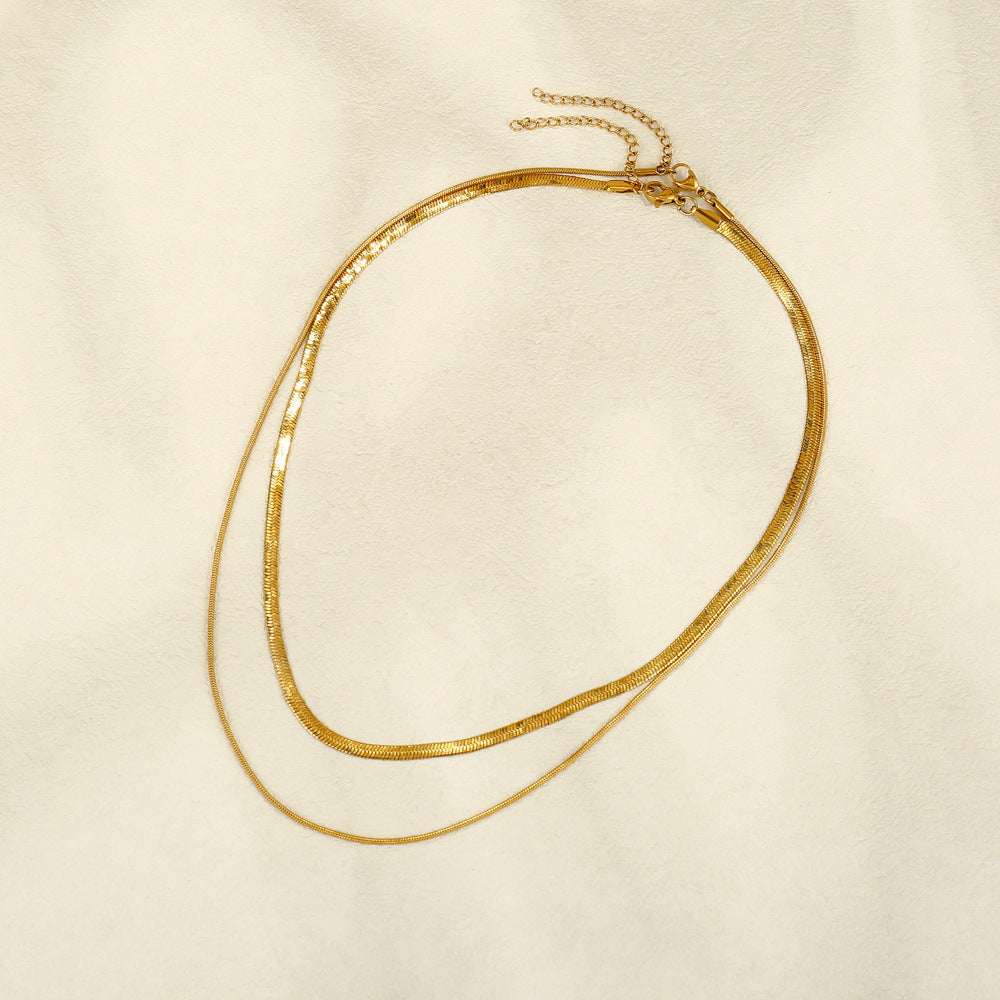 Titanium Steel Double Layer Snake Chain Necklace