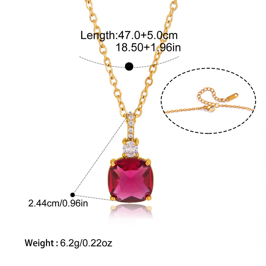 Colorful zirconium titanium steel necklace