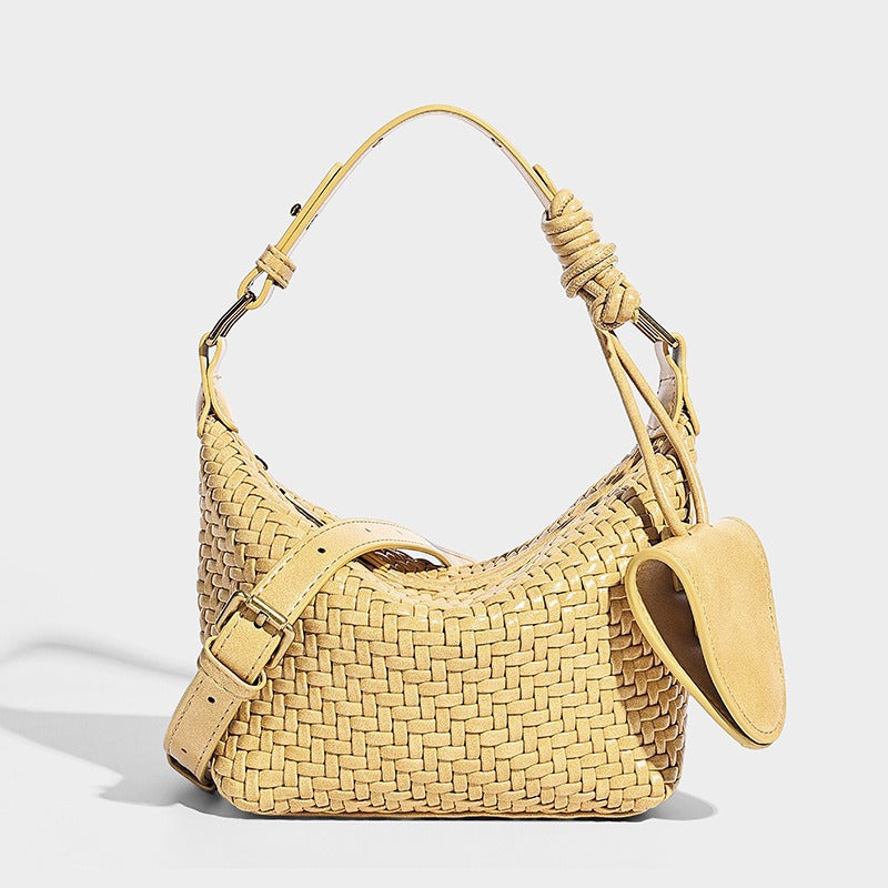 Hand-Woven PU Leather Crossbody Bag