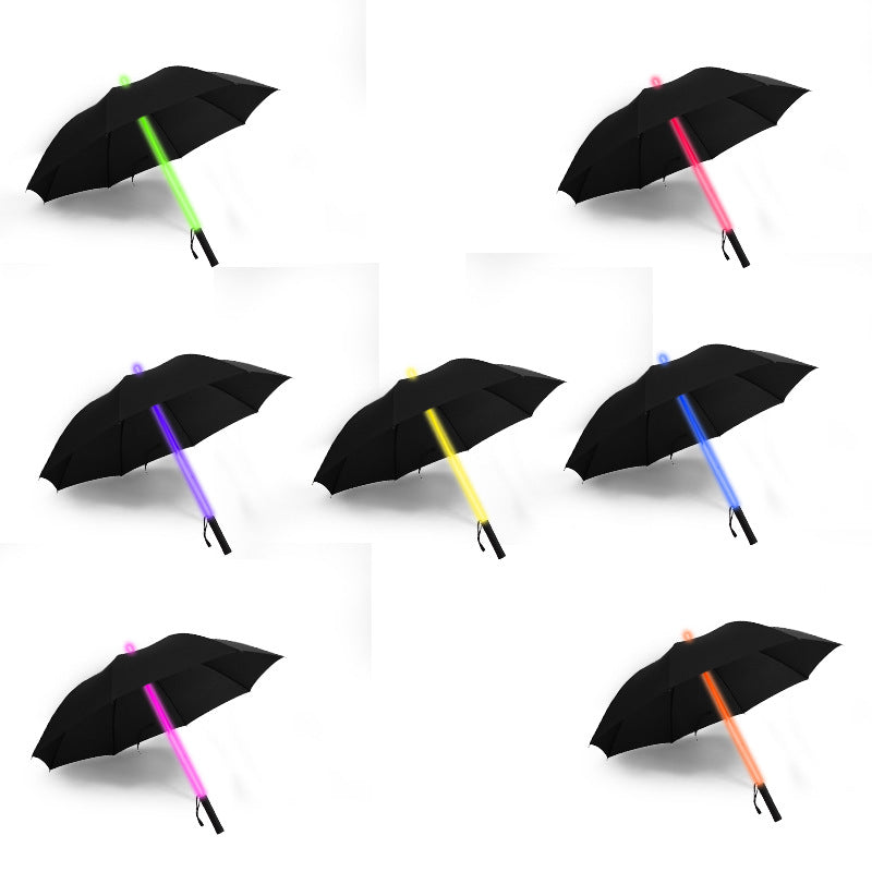 Automatic Open Light-Up Umbrella with LED Flashlight, UV Protection, Customizable Logo