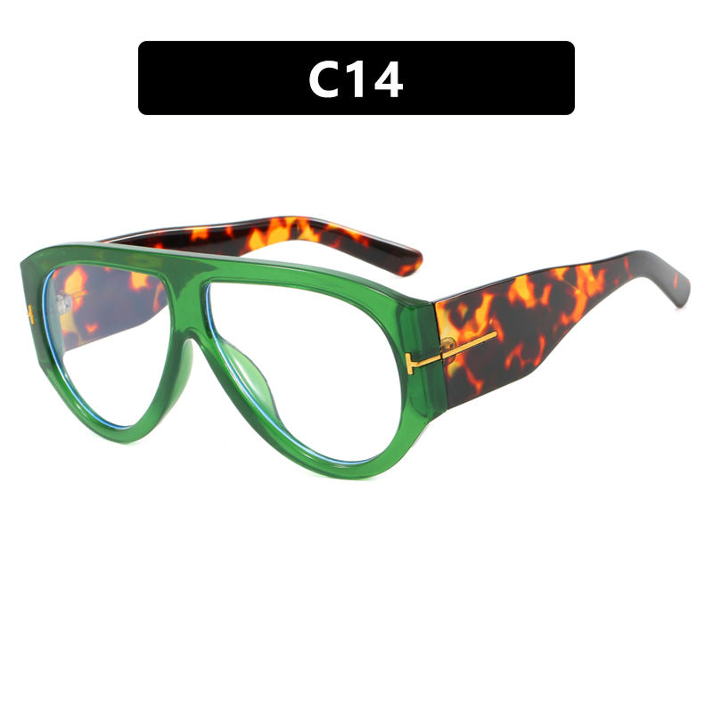 T-Shaped Large Frame Aviator Sunglasses