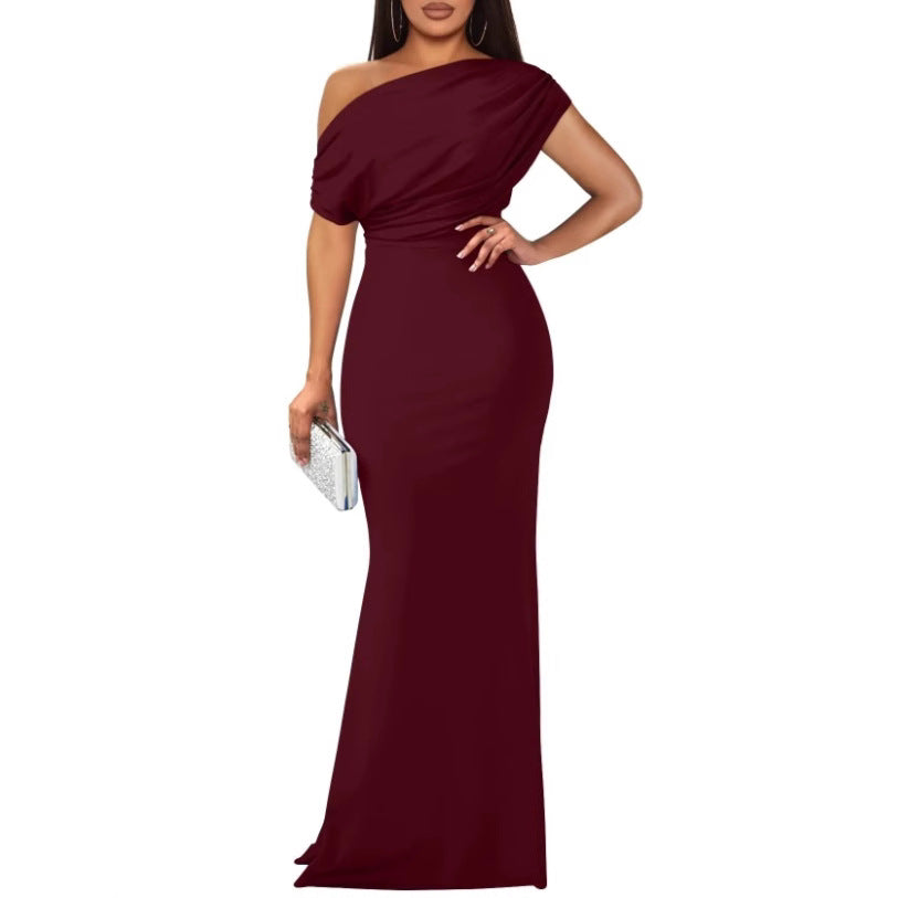 Elegant Sleeveless Off-Shoulder Formal Dress