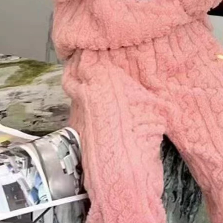 Thickly padded coral fleece pullover