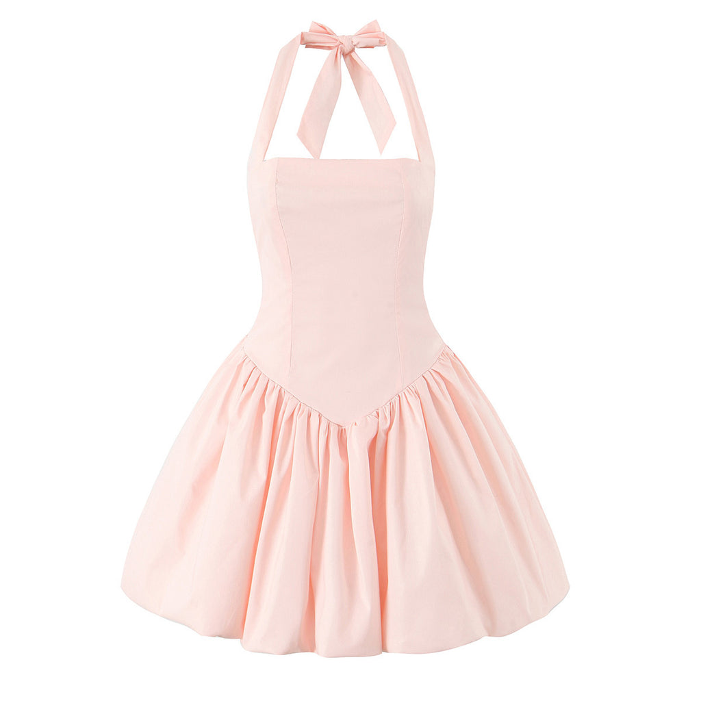 Halterneck Lace-Up Dress