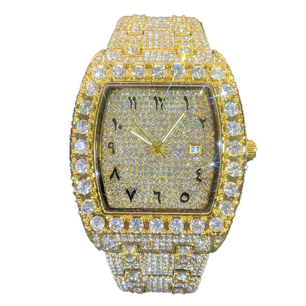 Classic Barrel Dial Rhinestone Quartz Watch