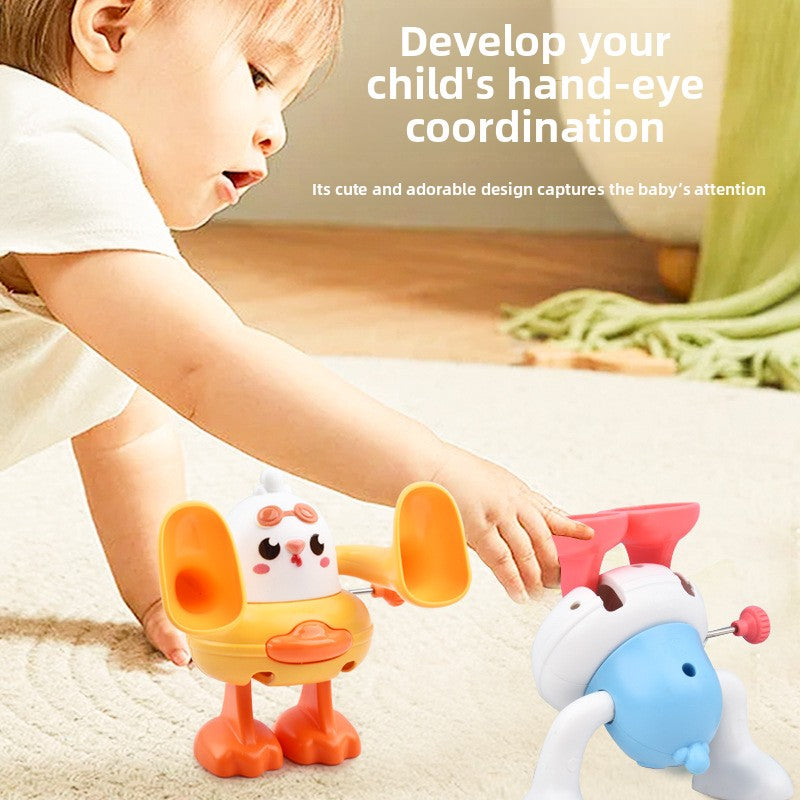 Childrens Wind Up Flipping Duck Chicken Toy