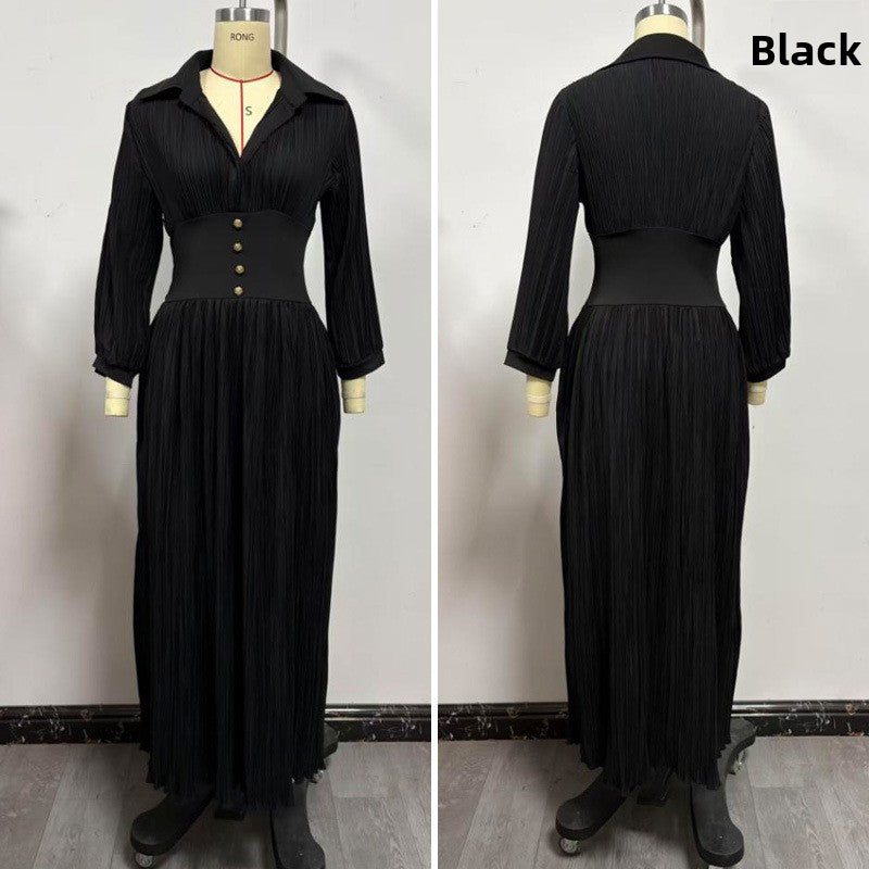 Elegant Pleated A-Line Dress