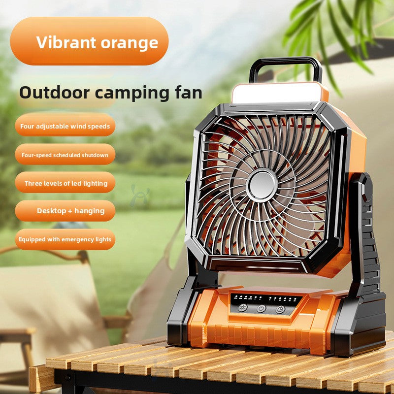 Portable USB Rechargeable Camping Fan with Light