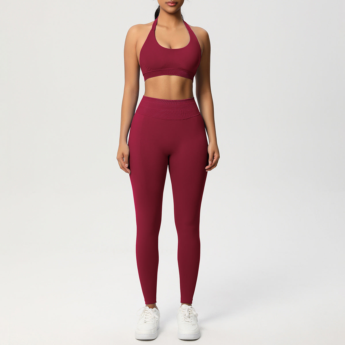 Seamless Solid Color Knitted Yoga Wear