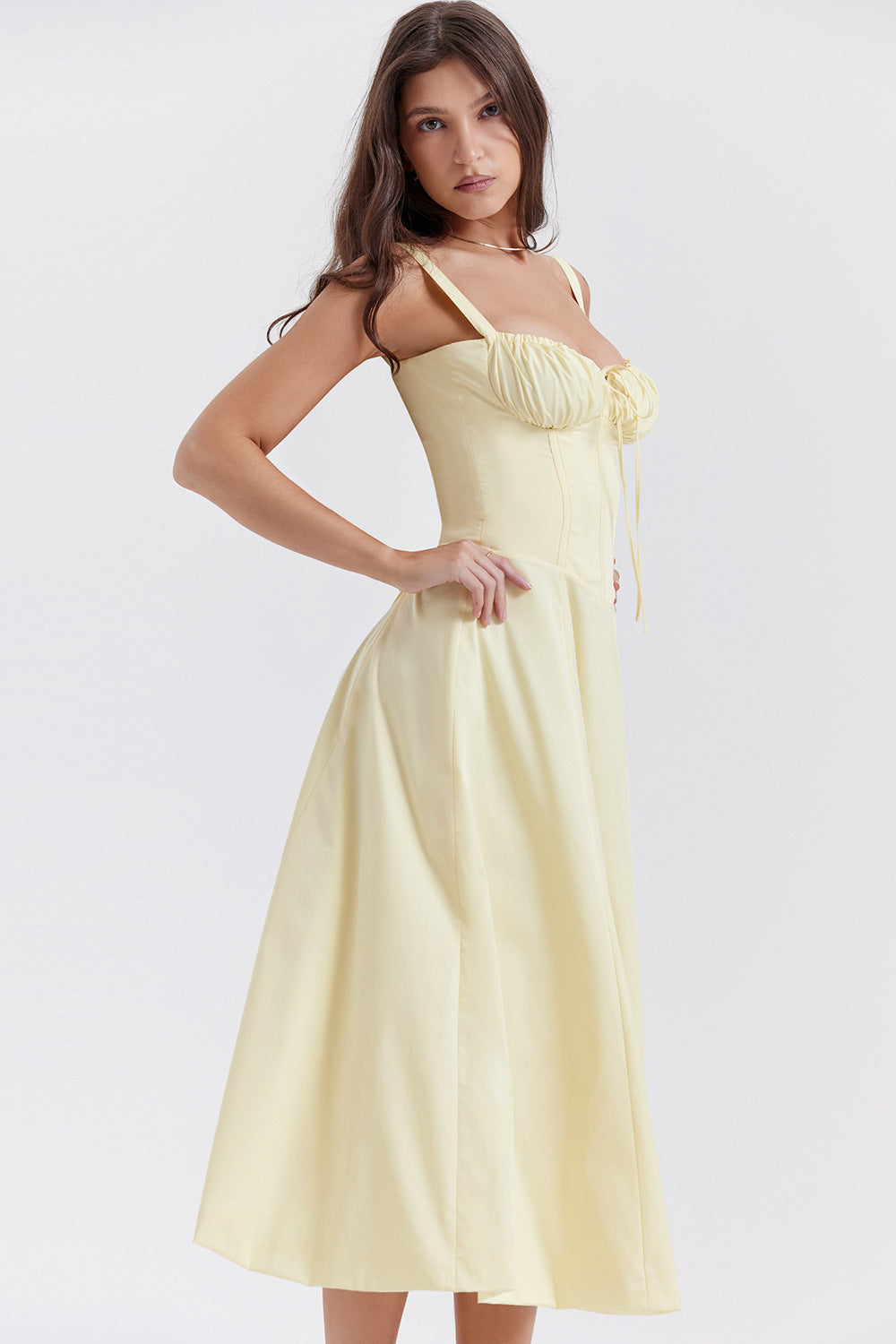 Women's Summer Sleeveless Solid Color Floral Sling Dress