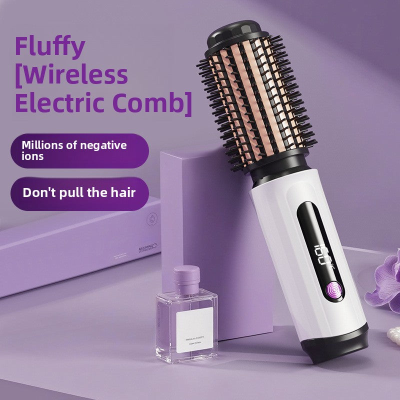 2-in-1 Wireless Rechargeable Ceramic Curling Straightening Comb 2600mAh