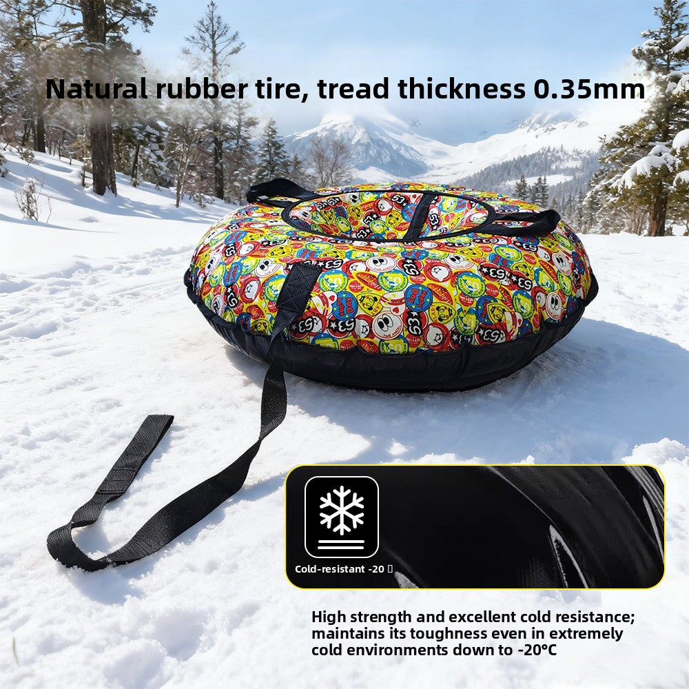 Winter PVC Inflatable Snow Tube with Cloth Cover for Outdoor Sledding and Grass Sliding