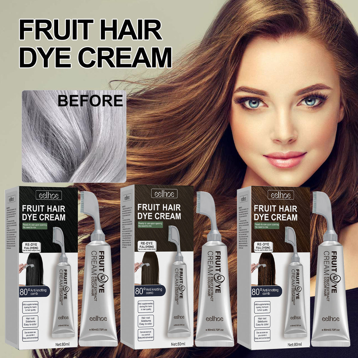 Natural Vegetable Hair Color Cream