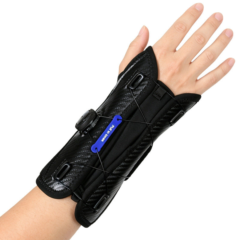 Wrist brace with adjustable knob for the tendon sheath