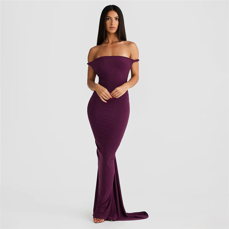 Women's Halterneck Backless Pleated Long Dress