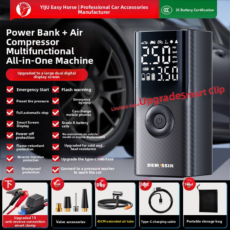 Car Jump Starter with Air Compressor and Power Bank