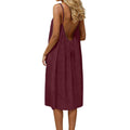 Womens Backless Cotton Dress