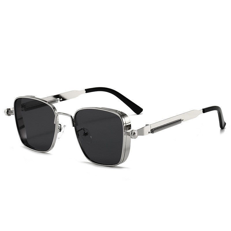 Retro Steampunk Square Frame UV400 Protection Metal Sunglasses