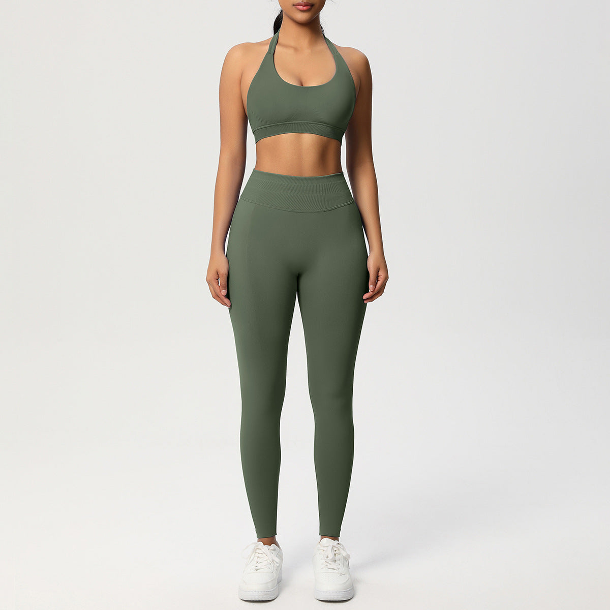 Seamless Solid Color Knitted Yoga Wear