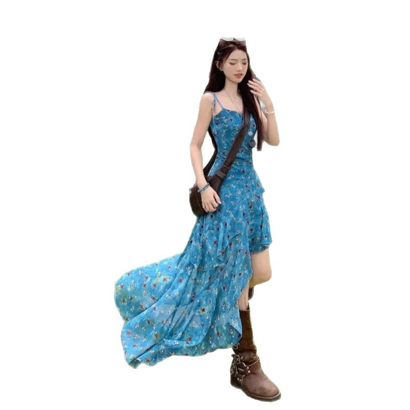 Bohemian Floral Spaghetti Strap Dress