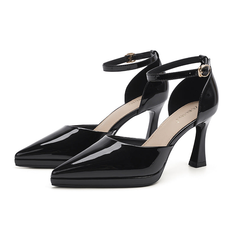 Women's sexy pointed-toe low-heeled waterproof platform sandals