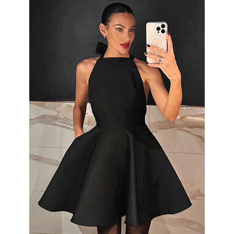 Halterneck Backless High Waist Dress