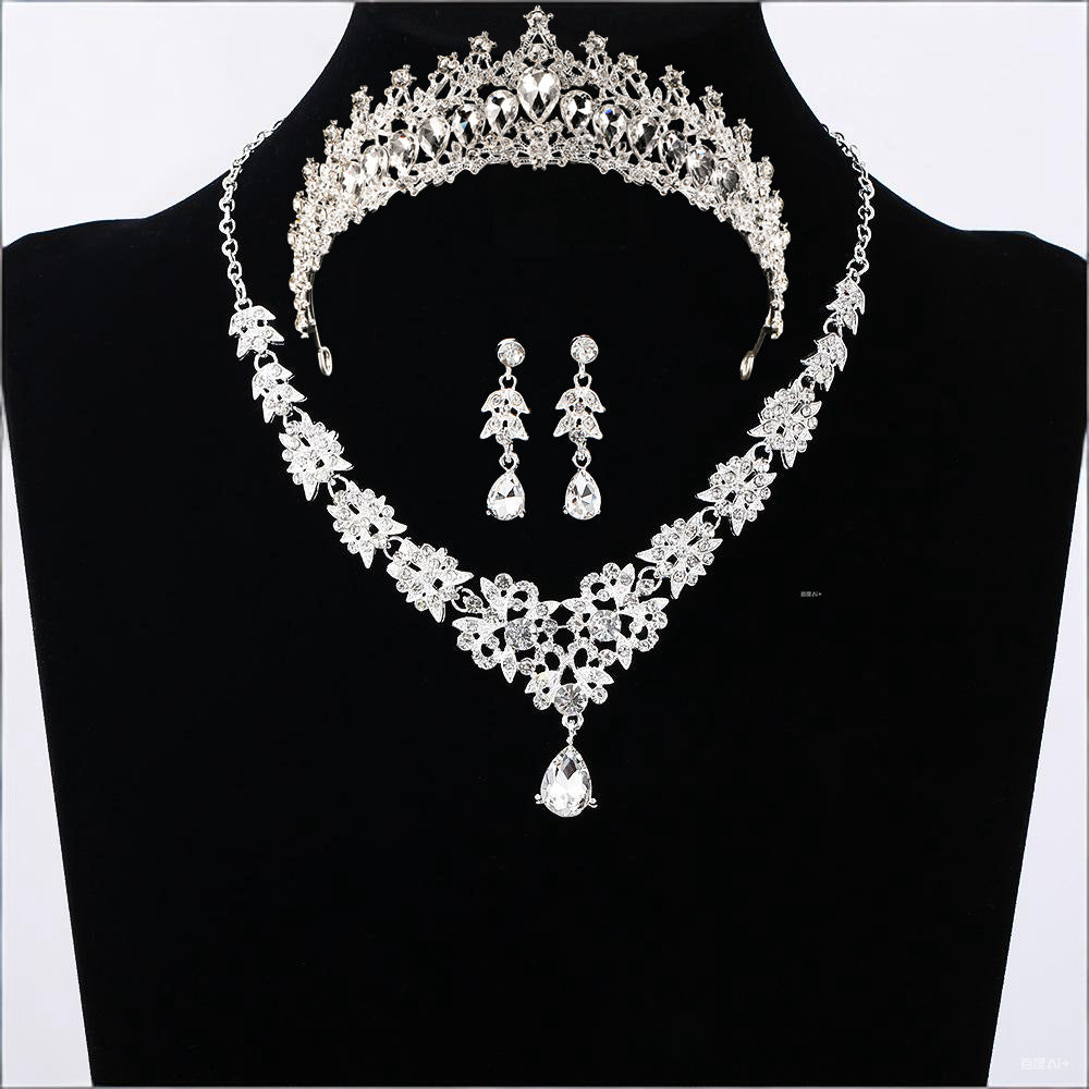 Bridal Crown Tiara Three-Piece Set