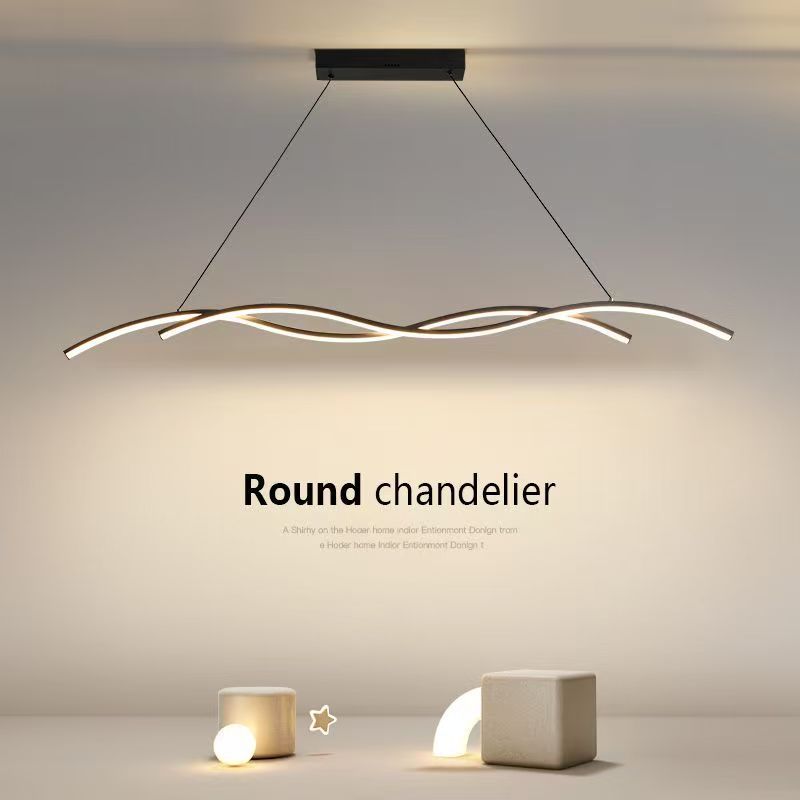 Modern Minimalist LED Linear Pendant Light for Dining Room and Bar