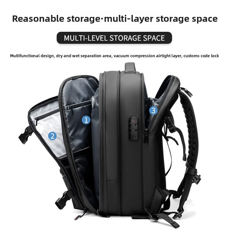 Backpack with air pump